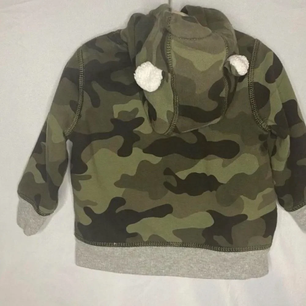 Baby Gap Green Camo Zip-Up Hoodie Size 6-12M